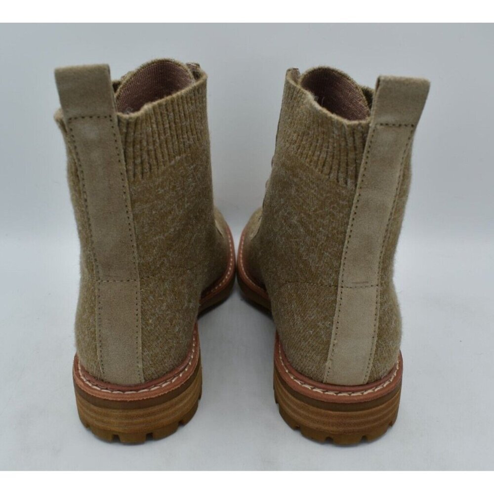 Sofft Womens Size 7 Landee Heathered Caramel Lace Up Knit Combat Boots Shoes - Picture 4 of 12